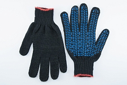 Перчатки х/б с ПВХ 10 класс, черные от Фабрики перчаток.